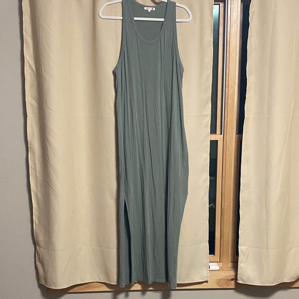 Anthropologie Sundry Casual Olive Green Sleeveless Tank Maxi Dress - Picture 3 of 6